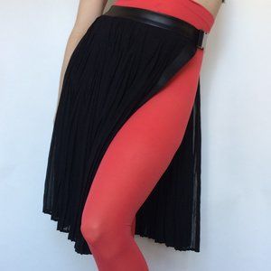 Marigold Shadows Wrap Buckle Chiffon Half Skirt